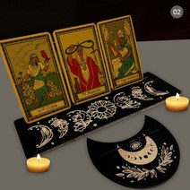 타로책 스프레드천 동양 카드 종류 예쁜 초보 세트 le tarot 신제품 피스 나무 트리플 문 스탠드 타로 캔들 디스플레이 홀더 제단 용품 여성 남성용 선물, CHINA, 2