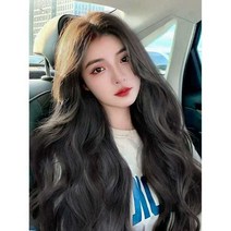 모발 볼륨 리얼 헤어 웨이브 긴 곱슬머리 정수리 U자형 무봉제, 상세 페이지 참고, 린넨라이트브라운 45cm + 관리도구