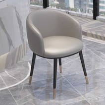 모던 심플 등받이 럭셔리 홈 성인 식당 의자 컴퓨터, 그레이 왁스 가죽