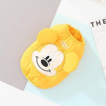 강아지 외출복 외투 자켓 애견옷디즈니 애완 동물 개 옷 겨울 따뜻한 미키 마우스 자켓 코튼 작은 중형 조, 05 Yellow_05 XL