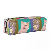 학교 연필 케이스 Queens Meme-프린트 스퀘어 알리사 에드워즈 콜라주 패션 가죽 상자 십대 지퍼 펜 가방, [13] 13, [13] 13