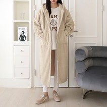 (인기)빅사이즈 후드 뽀글이 캐주얼 집업 롱 (2col)