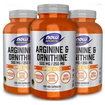 NOW Foods 미국직배송 나우푸드 스포츠 아르기닌 오르니틴 250 캡슐, 250개입, 3개