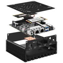 P미니 PC 6W 저전력 인텔 N3050N360 쿼드 코어 스레드 X86 소프트 라우터 2*000M Lan 포트 HD-MI 출력 금속, 03 DDR 8GB SSD 128GB_03 EU, 01 N3050