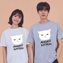 키밍 화난 야옹이 CAT 박스티 라운드티셔츠 기본반팔