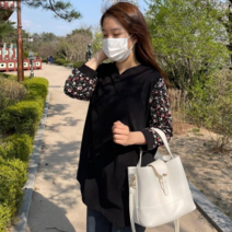 패션디바 여성 9006-1 자체제작 플라워소매 롱 긴팔티