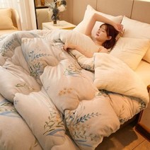 워셔블양모이불 겨울양모이불 겨울이불 거위털 두꺼운 이불 캐시미어 겨울에 매우 따뜻한 양면 벨벳 두껍고, E_180x220cm 3.5kg