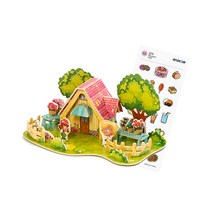 입체 퍼즐 DIY 세트 3D 종이 끼우기 미니어처 제작 만들기 재료 초등 어린이 놀이 키트 문화 센터 복지관, 정원(스티커증정), 1set