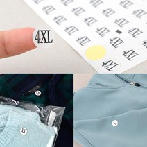 ~4XL 빅사이즈 의류 옷크기표시 영문스티커 60장 10개