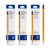 [문화연필] 더존 옐로우 지우개연필 12개입 1타, [3011083]B