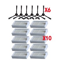 [호환제품] 기본 먼지 사이드 브러시 효율적인 hepa for life v5 v5s v3 v3s ​​v5pro v50 v55 x5 v5s pro 로봇 진공 청소기 부품, 네이비 블루