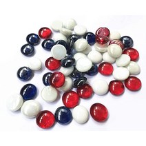 Briliant Shop 평평한 자갈 구슬 2.3kg5파운드 유리 보석 꽃병 필러 웨딩 테이블 흩어짐 수족관 장식 파티 크리스탈 바위 약 450개 레드 화이트 및 블루 USA 미국, Red White and Blue