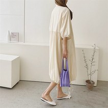 다잇템 여자 러블리 롱 셔츠핏 스트랩 밑단 하렘 드레스 (7593543)