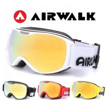 에어워크 AW-900 주니어 여성용 미러렌즈 스키고글 안경병용, 화이트-골드미러/FREE