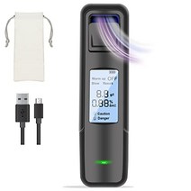 알코올 검사기 알코올 감지기 알코올 테스터 고정밀 LED 디스플레이 USB 충전식 음주 운전 방지 휴대용 알코올 측정기 음주 검사기 컴팩트 수납 봉투 포함