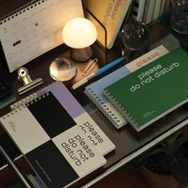 스프링제본 만년 일정관리 다이어리 스케줄러 반년 두낫디스터브 6개월 플래너, 체커라벤더