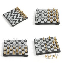 마트498 고급 앤틱 접이식 자석 체스 16.5x16.5 골드실버 보드게임 장식소품 체스말 체스판 인테리어 체스세트 장기