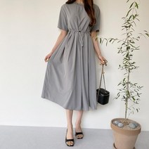 [다잇템] 여자 반소매 SS 피서룩 라운드 롱원피스