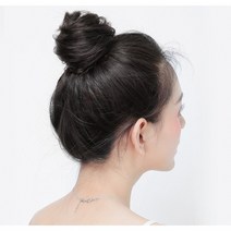 승무원가채 가채 가발 올림 당고 쪽 곱창 머리 인모 똥 면접 승무원 페이크 한복 만두, 라이트브라운, 1개