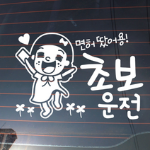 [KT알파쇼핑]자동차스티커_초보운전 소녀 면허 땄어용(화이트), 화이트_색상_상세페이지참조