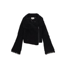 마땡킴 TWO WAY KNIT CARDIGAN JACKET IN BLACK MK2377CD013M0BB
