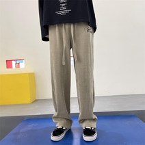 주니어트레이닝바지 2023 봄계절 와이드 루즈핏 스트레이트핏 일자 캐주얼바지 자수 긴바지 809B 4993837462