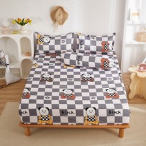 라지킹침대 Winter Bed Cover Polyester Fitted Sheet King Queen Size Bedspread All-around Elastic Rubber Ba, [04] 200x220x25cm 1pcs, [09] 9