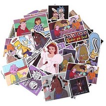 일본직발송 3. Mr.paper 창조적 복고풍 레트로 스티커 스티커 레트로 걸 빈티지 인 스티커 레트로풍, One Size_말, One Size_말, 상세 설명 참조0