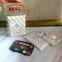 [사과나무답례품]유치원 물감 선물 어린이집 생일답례품 입학 졸업 종업식 선물 어린이집 고급 친구 선물-(12색 물감 팔레트+붓+색칠공부) 선물 크리스마스 선물, 동물친구들+손잡이
