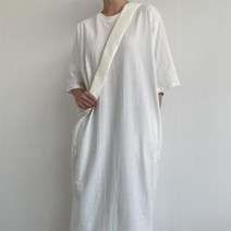 바보사랑 여자 무지 박스핏 캐주얼 포켓 롱 원피스.옷자락(무료배송)