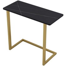 골드메탈 대리석 사이드테이블 침대 소파 거실 안방, 골드프레임+블랙골드슬라브65x28x55cm