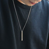 바이시클트로피 SNE-04 써지컬스틸 체인 목걸이 사각 막대바 펜던트 이니셜각인 무알러지 무변색 295320