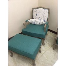 미국 거실 패브릭 가죽 앤틱 소파 유럽 침실 의자 프랑스 클래식 쇼파 1인용, . + AQ.검푸른색