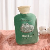 도림 동물 보온 물주머니 핫팩 찜질팩, 그린 1L
