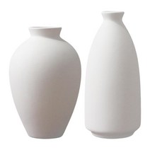 2x 북유럽 세라믹 꽃병 화분 냄비 웨딩 룸 데스크탑 장식, 하얀색