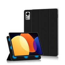 샤오미-mi 패드 5 프로 12 4 인치 용 케이스 초박형 마그네틱 스마트 커버 MiPad Pro 12.4 quot용 자동 웨이크 업 포함, [06] 검정, 01 MiPad 5 Pro 12.4
