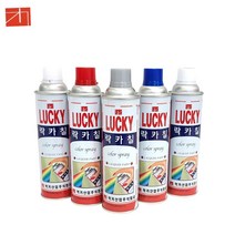 럭키 락카 스프레이 페인트 건축용 방청코팅제 목재 철재 공예 산업현장 가정 420L, 중회337