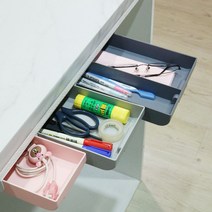 만능 히든서랍/부착식 틈새 서랍 소품 수납 정리함, 히든서랍(중 그레이)