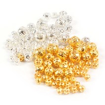 엠보싱 비즈, 4mm, 골드