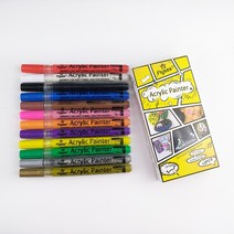 아크릴마카펜 0.7mm DIY 페이스페인팅 패브릭마카 네일펜, 12색