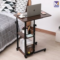 MCOMPANY 사이드 테이블 수납 사무실 이동식 서랍장 침대 쇼파 거실 미니 식탁 인테리어 보조 간이 협탁 서랍형 침실 모던 월넛 엔틱 원목 책상 선반 높은 거치대 노트북 J23, 토비아 이동식테이블