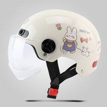 문라이트 초경량 스쿠터 전기자전거 헬멧 킥보드 오토바이 전동 자전거, 해피레빗, 투명쉴드
