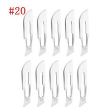 공업용칼 다용도칼 탄소강 칼 핸들 블레이드 키트 개 조각 수리 도구 세트 절단 동물 메스 손, 10Pcs No.20, 10Pcs No.20
