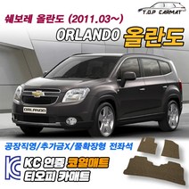 쉐보레 올란도 전차종 확장형 코일매트 차량용 바닥매트 티오피카매트, 실내전좌석(1열+2열), 모카브라운, 올란도 [2011.03~]