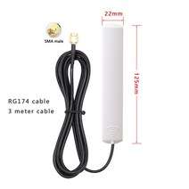 GSM 3G 4G 5G 패치 안테나 600-6000MHz 8dBi SMA Male TS9 CRC9 커넥터 Wifi 라우터 IP/PC/카메라 용 3M 연장 케이블, [04] White-SMA Male