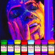 CRAFT Neon Body Paint UV - Set of 8 - Blacklight Neon Make-Up 5.5 fl oz Bodypainting Neon Black Ligh, 1