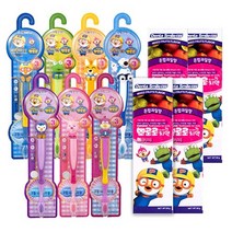 뽀로로 어린이 칫솔세트 7P + 저불소 치약 혼합과일향 4개 칫솔, 1세트
