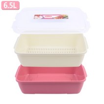 대형 사각 채반 물빠짐 용기 샐러드 야채 과일 식자재 밀폐 보관 통 바구니 소쿠리 국산 BPA FREE 안심