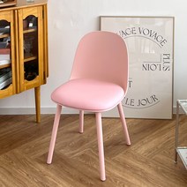 로얄다이아 멜리체어 벨벳의자 인테리어의자 카페 화장대 의자 식탁의자 포인트체어 DIY의자, PU 핑크 - 멜리체어, 1개