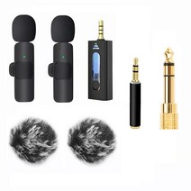 무선마이크 무선 3.5mm 소형 옷깃 소음 감소 마이크 무 지향성 콘덴서 K35 카메라 AUX 스피커 메가폰 Lavalier Lapel, [10] 8 in 1